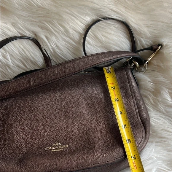 Coach Dark Brown Leather Shoulder Bag - Picture 9 of 11
